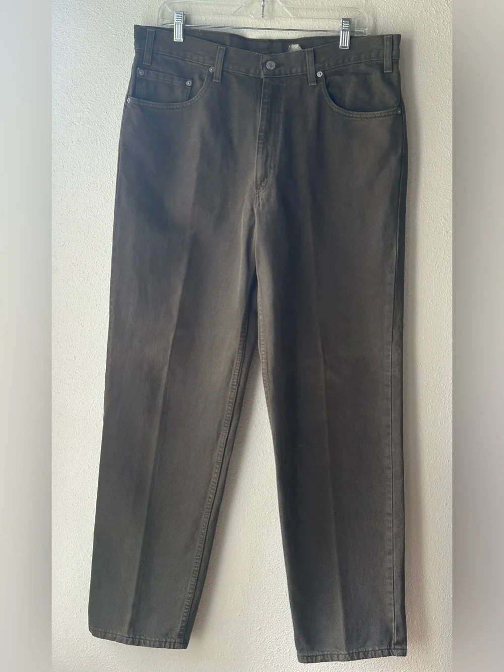 Vintage USA Made Levi’s 550 Relaxed Fit Jeans 36x32 Olive Brown 100% Cotton